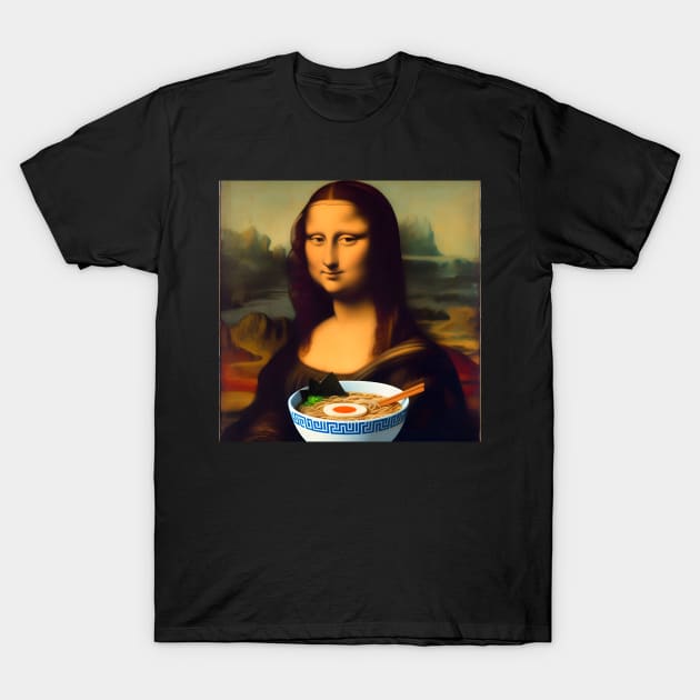 mona lisa - ramen mona lisa T-Shirt by vaporgraphic